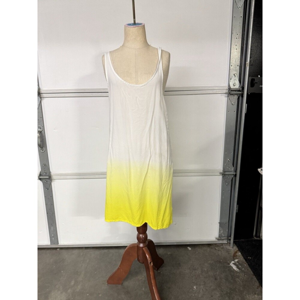 Vintage Kirra Cross Back Reverse Ombre Yellow Dress Size Small Thin Summer Dress